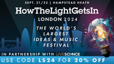 A banner for Live Science's partnership with HTLGI festival. The code for the 20% discount is LS24